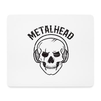 Metal tête de mort heavy cadeau musique Rock Festival - Tapis de souris (format paysage) - blanc - Devant