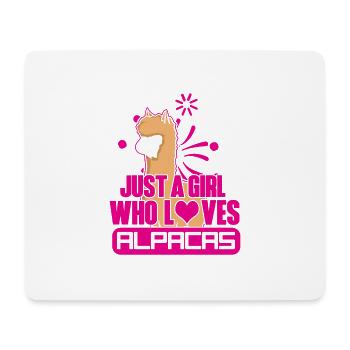 Just a girl who loves alpakas - Mousepad (Querformat) - Weiß - Vorne