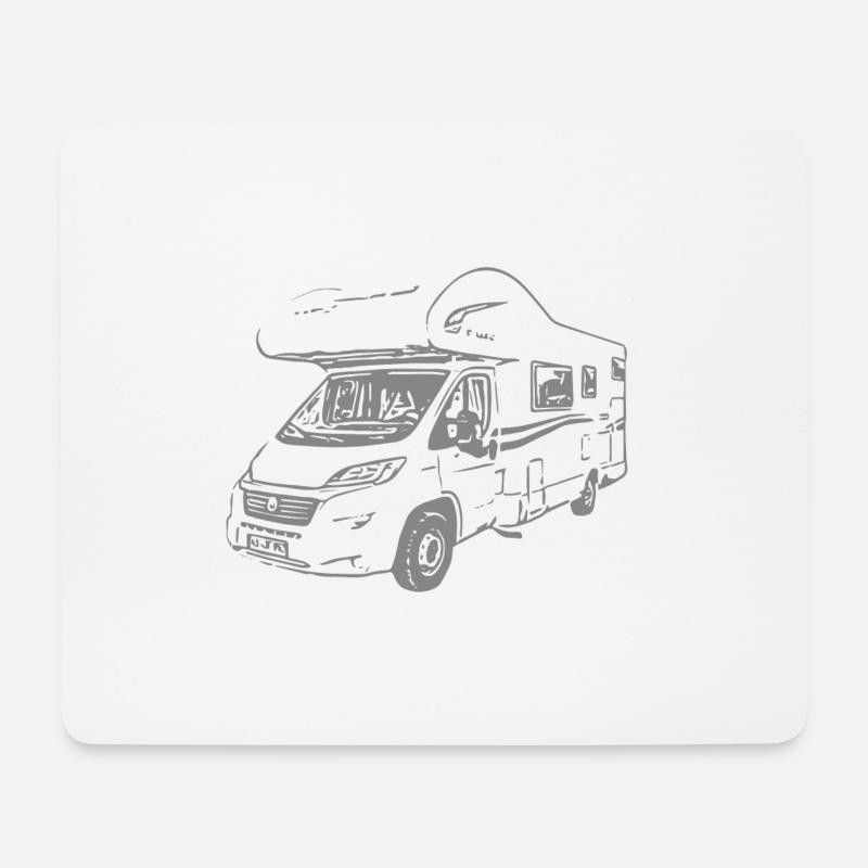 Wohnmobil Happy Caravan - Mousepad (Querformat) - Weiß