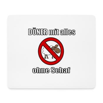 Döner mit alles ohne Schaf - Mousepad (Querformat) - Weiß - Vorne