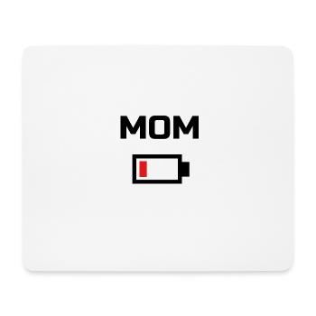 MOM Low Battery Energy T-Shirt BLACK LABELED - Mouse Pad (horizontal) - white - Front
