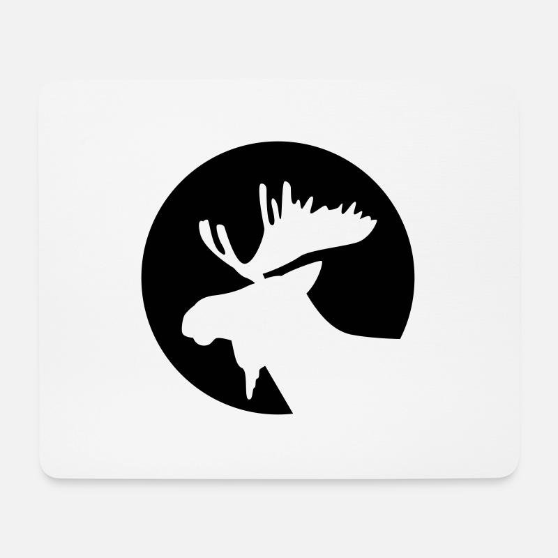 Elch - Mousepad (Querformat) - Weiß