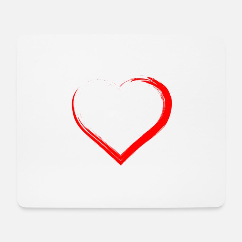 herz - Mousepad (Querformat) - Weiß