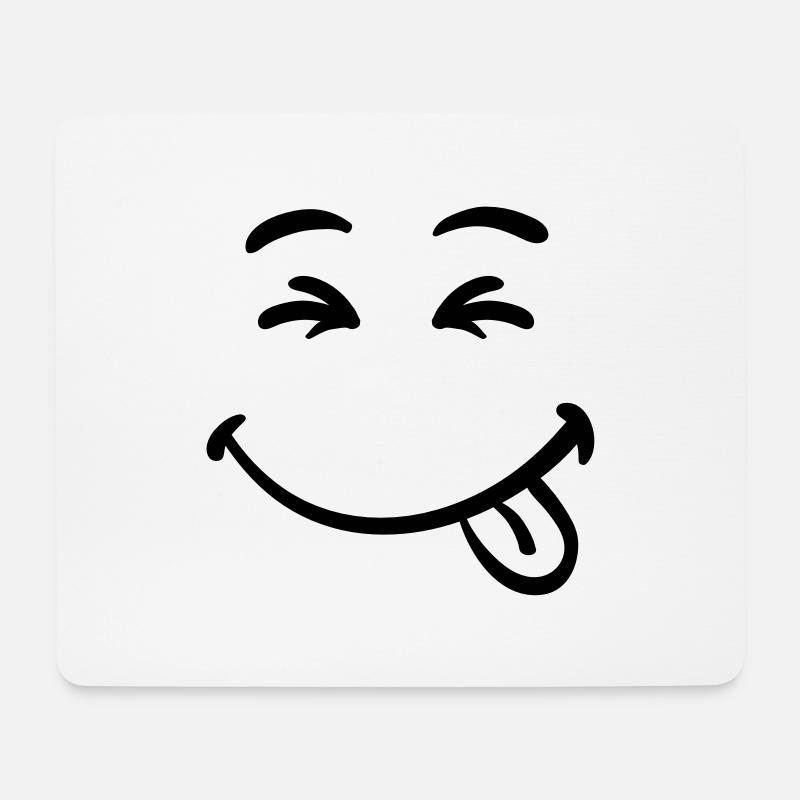 smiley face laughing - Mousepad (Querformat) - Weiß