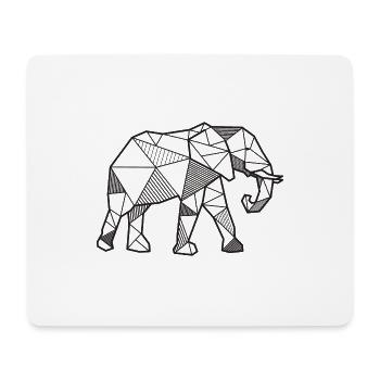 Elefant geometrisch Geschenk Tier Afrika wild - Mousepad (Querformat) - Weiß - Vorne