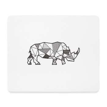 Nashorn geometrisch Geschenk Tier Safari Afrika - Mousepad (Querformat) - Weiß - Vorne