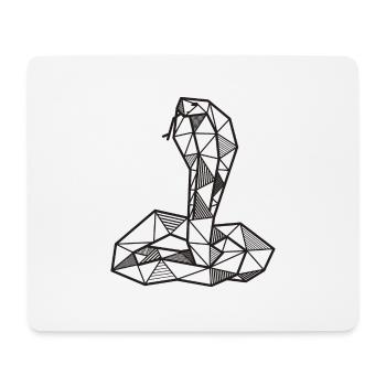 Kobra Schlange geometrisch Geschenk Tier Hipster - Mousepad (Querformat) - Weiß - Vorne