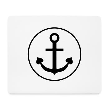 Heart anchor in circle round - Mouse Pad (horizontal) - white - Front