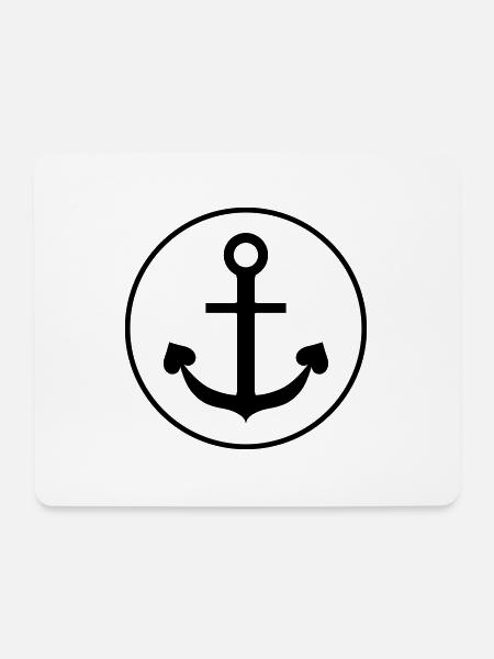 Heart anchor in circle round - Mouse Pad (horizontal) - white