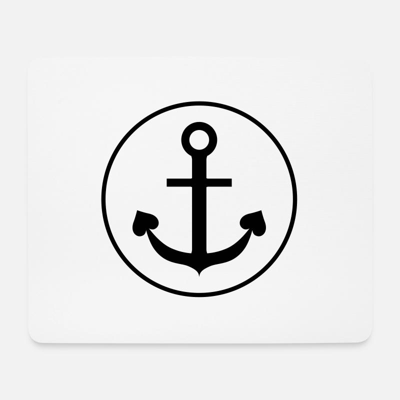 Heart anchor in circle round - Mouse Pad (horizontal) - white