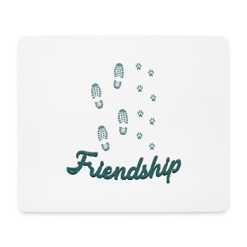 Friendship dog human - Mouse Pad (horizontal) - white - Front