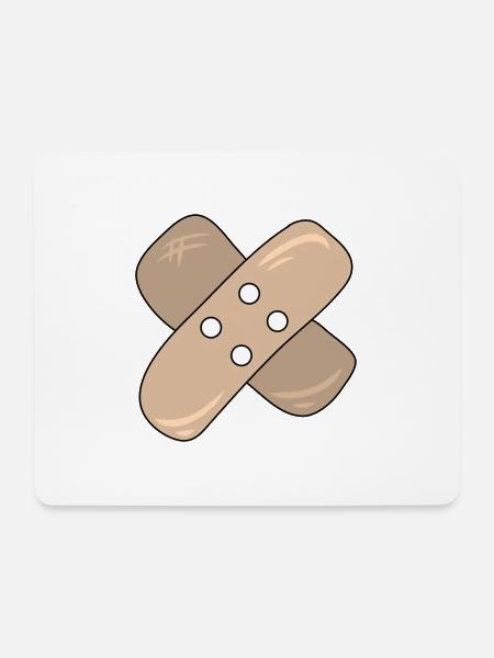 Patch, Wound, Injury, Healing, Gift Idea - Mouse Pad (horizontal) - white