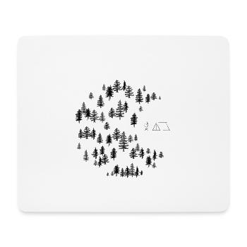 Camp dans les bois avec feu de camp et tente - Tapis de souris (format paysage) - blanc - Devant