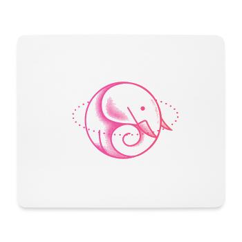 Elefant niedlich rosa - Mousepad (Querformat) - Weiß - Vorne