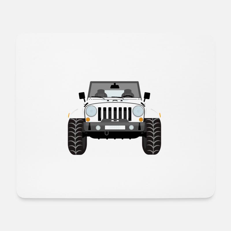 Jeep weiß - Mousepad (Querformat) - Weiß