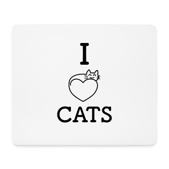 Chats de chat J'aime le cadeau de coeur de chats - Tapis de souris (format paysage) - blanc - Devant