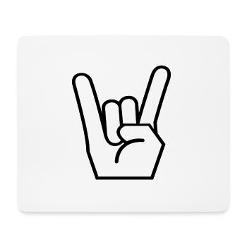 Heavy Metal RocknRoll Hand Zeichen Festival Shirt - Mousepad (Querformat) - Weiß - Vorne