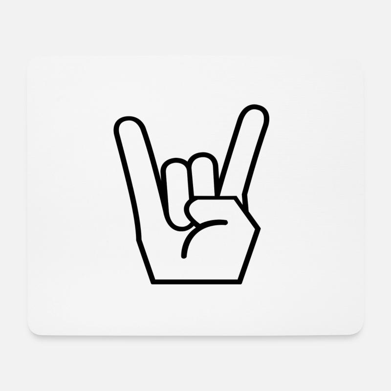 Heavy Metal RocknRoll Hand Zeichen Festival Shirt - Mousepad (Querformat) - Weiß