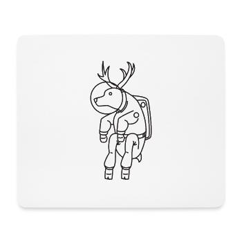 Astronaut gift moose space moon space travel - Mouse Pad (horizontal) - white - Front