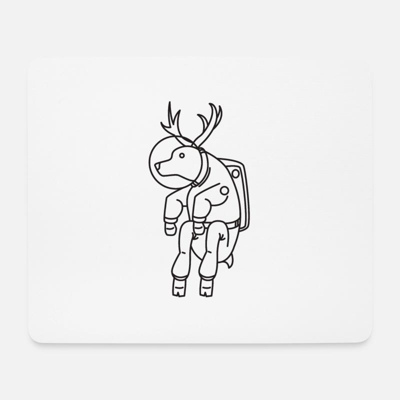 Astronaut gift moose space moon space travel - Mouse Pad (horizontal) - white