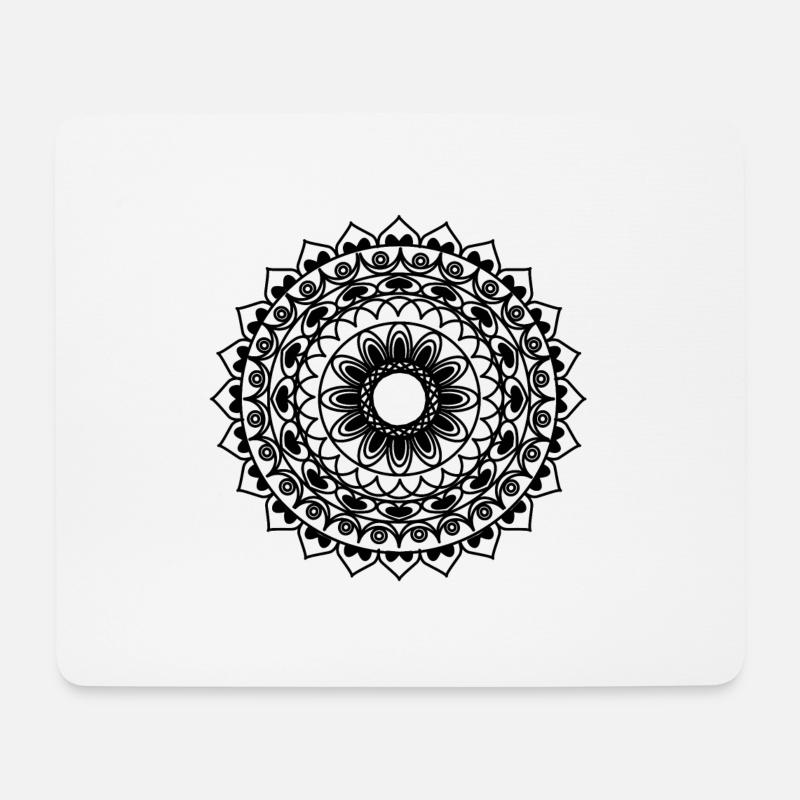 florales Mandala - Mousepad (Querformat) - Weiß