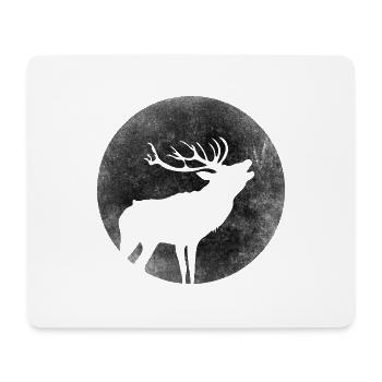 Hirsch roars to the rutting country fashion full moon - Mouse Pad (horizontal) - white - Front