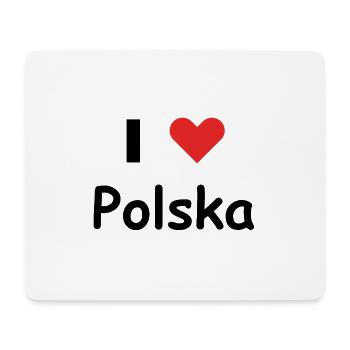 J'aime Polska - Tapis de souris (format paysage) - blanc - Devant