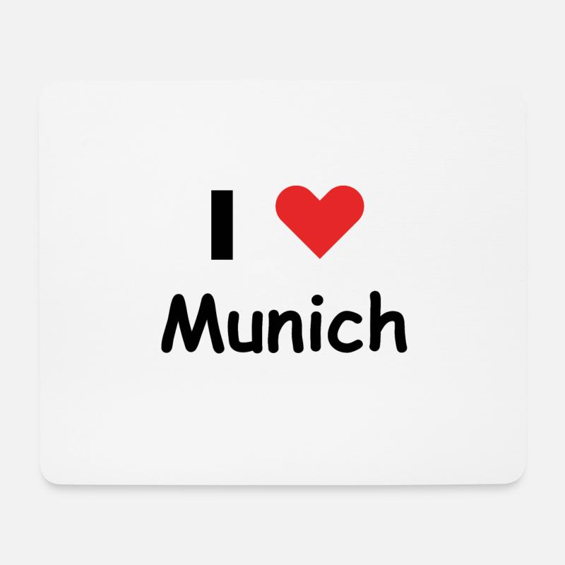I Love Munich - Mousepad (Querformat) - Weiß