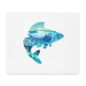 Basse perche - Tapis de souris (format paysage) - blanc - Devant
