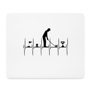 Golf / Golfer Herzschlag - Mousepad (Querformat) - Weiß - Vorne