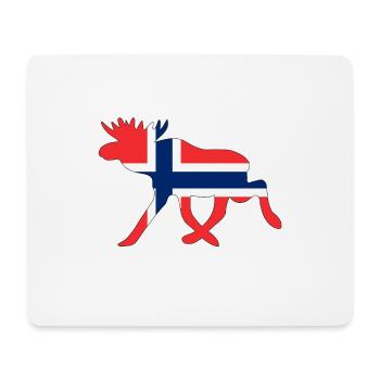Elch / Norwegen Flagge Urlaub Reise Geschenk - Mousepad (Querformat) - Weiß - Vorne