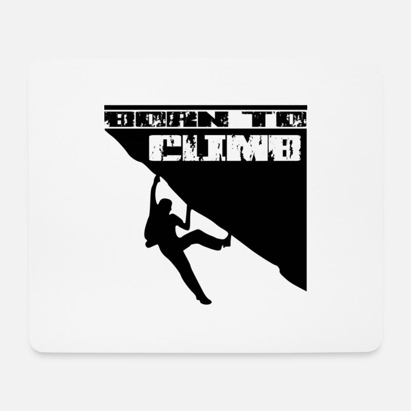 Escalade née pour grimper - Tapis de souris (format paysage) - blanc
