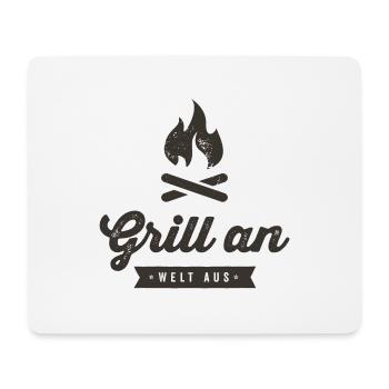 Grill an - Welt aus - dunkel - Mousepad (Querformat) - Weiß - Vorne
