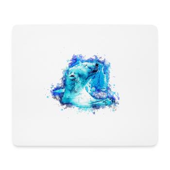 gxp eisbär polarbär genießer splatter watercolor - Mousepad (Querformat) - Weiß - Vorne