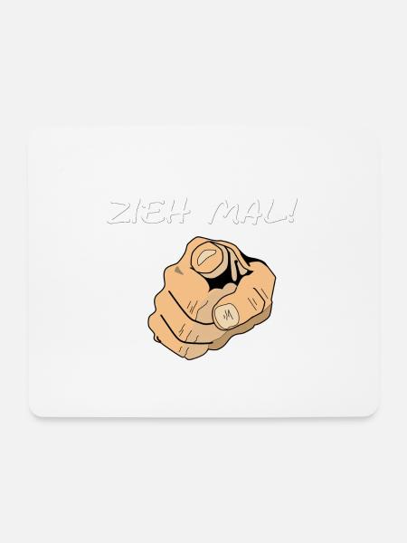 Zieh mal am Finger - Mousepad (Querformat) - Weiß