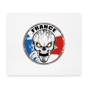 Skull France - Tapis de souris (format paysage) - blanc - Devant