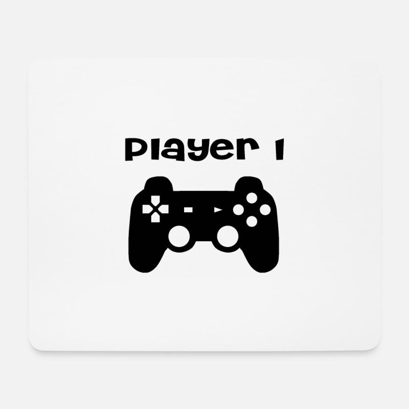 Player 1 - Mousepad (Querformat) - Weiß