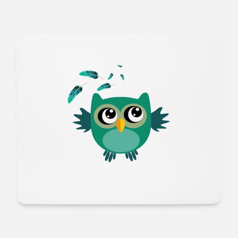 Suesse Eule - Mousepad (Querformat) - Weiß