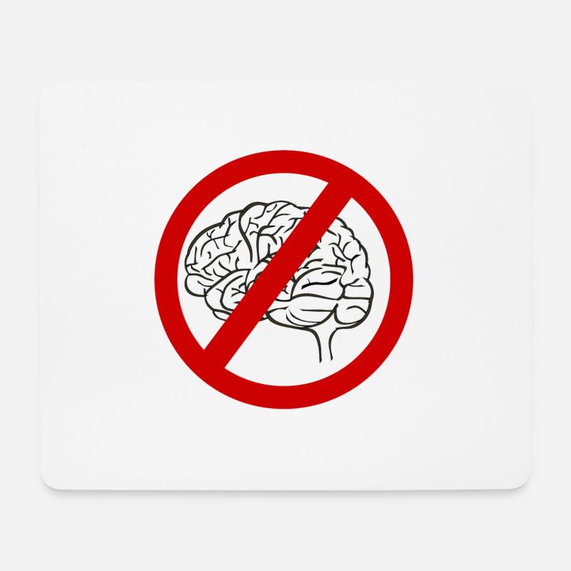 Gehirn verboten (Denken verboten) Verbotszeichen - Mousepad (Querformat) - Weiß
