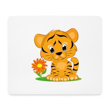 Baby tiger fleur enfants logo - Tapis de souris (format paysage) - blanc - Devant