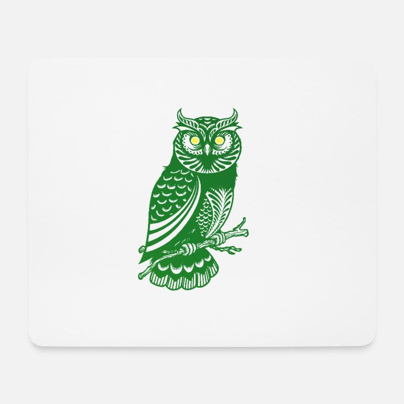 Waldeule - Mousepad (Querformat) - Weiß