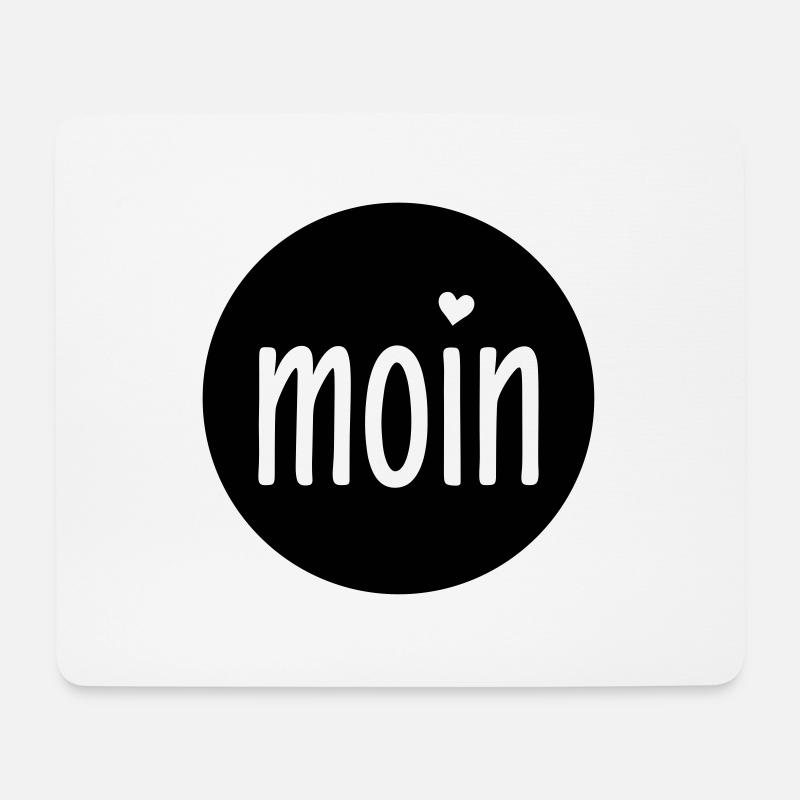 Moin Herz - norddeutscher Gruß - Mousepad (Querformat) - Weiß