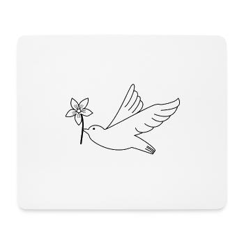 Taube Blume Frieden Glück Hoffnung Fliegen - Mousepad (Querformat) - Weiß - Vorne