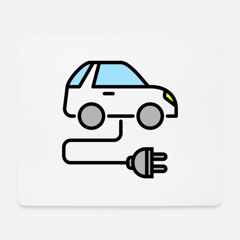 Elektroauto - Mousepad (Querformat) - Weiß