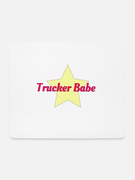 Trucker Babe - Mousepad (Querformat) - Weiß