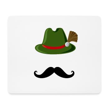 Bayrischer Gambsbarthut mit Mustache Geschenk - Mousepad (Querformat) - Weiß - Vorne