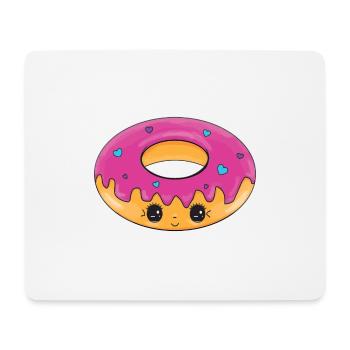 Beignet sucré avec des yeux - Tapis de souris (format paysage) - blanc - Devant