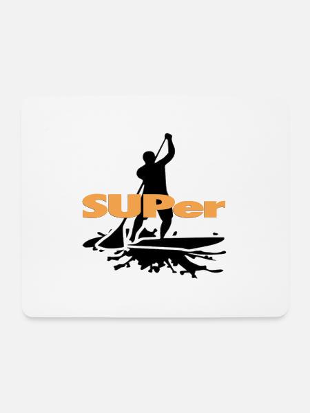 SUPer, SUP BOARD Stand Up Paddling - Mousepad (Querformat) - Weiß
