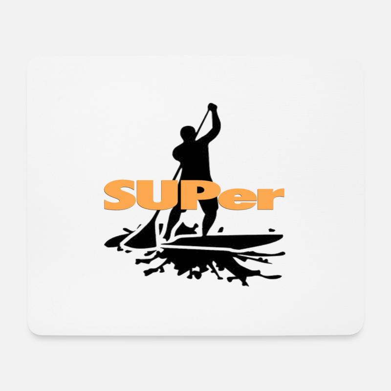 SUPer, SUP BOARD Stand Up Paddling - Mousepad (Querformat) - Weiß