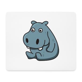 Hippopotamus gift Hippo animal comic cute child - Mouse Pad (horizontal) - white - Front